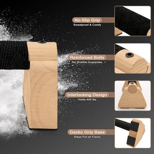 Barres parallèles en bois professionnelles pour l'entraînement en callisthénie, blocs pour les pompes, équipement <span class=keywords><strong>de</strong></span> gym à domicile pour hommes et femmes - Product Image 3