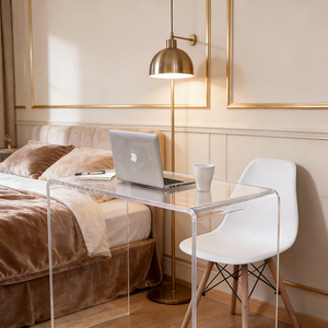 Escritorio de Computadora Acrílico Moderno a Precio de Mayoreo, Mesa de Escritorio Minimalista para Oficina y Estudio en Casa - Product Image 1