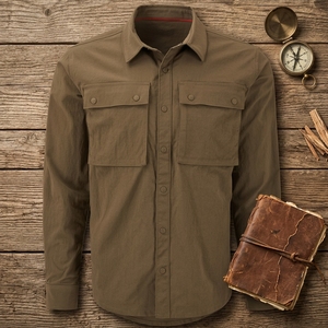 Camicia da Pesca Estiva Personalizzata per Uomo, Manica Lunga, Protezione Solare UPF 50+, Leggera, Asciugatura Rapida, Traspirante, 100% Poliestere - Product Image 3