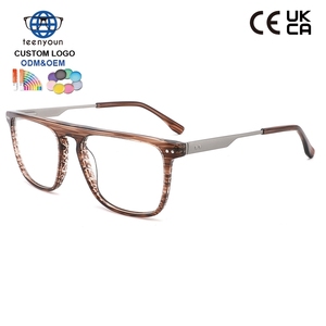 Montures optiques classiques carrées pour hommes Teenyoun, en acétate et métal, en stock - Product Image 2