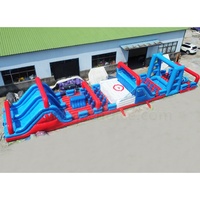 Grand tunnel d'obstacle de type U parcours d'obstacles flottant gonflable jeux de course de videur gonflable pour les enfants adultes
