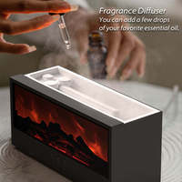 Difusor de Aroma con Llama de Chimenea ODIS, Humidificador Ultrasónico de Aceites Esenciales de 150 ml con Temporizador y Apagado Automático, Silencioso para el Hogar