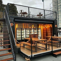 Prefabbricato pronto all'uso Container da 40 piedi caffetterie Pop Up Container Mobile da 20 piedi Cafe Bar Houses