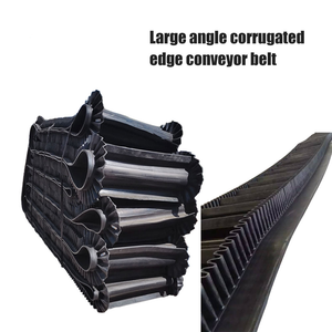 Eğimli dökme malzeme taşıma için Cleat desen ısıya dayanıklı kauçuk bant ile yanak konveyör bant - Product Image 2