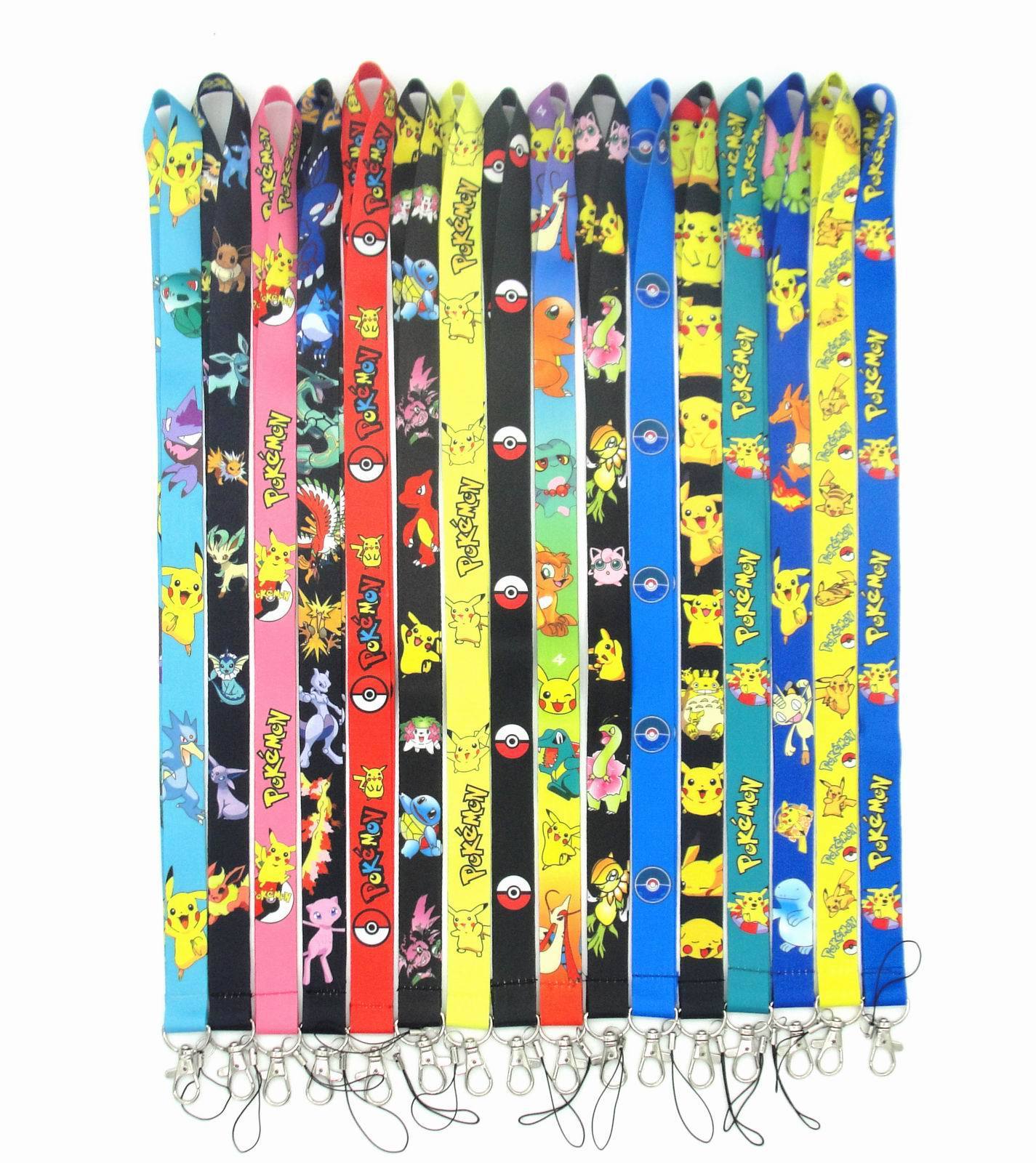Lanyard Wholesale Cute Cartoon Poke Phone Neck Anti-Lost Lanyards Satin High Quality Printing Promotional Gift Lanyard Custom Image 2