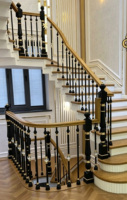 Balustres d'escalier de style minimaliste de luxe, type boule de cristal, garde-corps d'escalier, poteaux d'escalier, balustres métalliques pour la villa