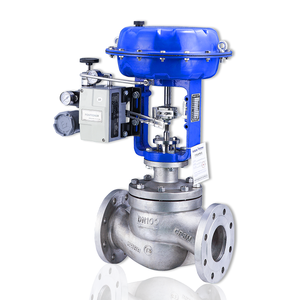 วาล์วควบคุมแบบปรับค่าได้ 4-20mA วาล์วเหล็กหล่อ ANSI Flange 150LB วาล์วควบคุมลมแบบสปริงรีเทิร์น พร้อมตัวกำหนดตำแหน่ง - Product Image 1