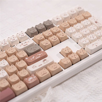 Chat forme miaou et matin café Keycap 135 touches Mao profil PBT colorant Sublimation personnalisé fait à la main pour clavier mécanique Mx