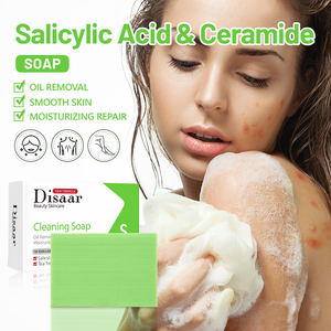 Savon pour le visage et le corps à l'acide salicylique biologique, réparation naturelle de l'acné, hydratant, contrôle du sébum, savon nettoyant pour le corps - Product Image 2