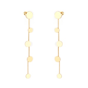 Pendientes de Cadena de Diseño Único, Chapados en Oro, de Acero Inoxidable, para Bodas y Fiestas, Joyería de Moda Económica para Mujer - Product Image 1