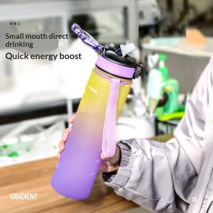 Gourde en plastique écologique pour enfants, avec paille givrée et dégradé de couleurs, grande capacité, pour les sports de plein air - Product Image 2