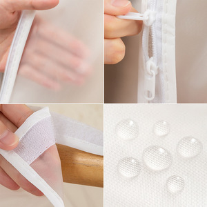 <span class=keywords><strong>Housse</strong></span> de <span class=keywords><strong>protection</strong></span> transparente anti-poussière en plastique avec sangle pour suspendre les vêtements, pour doudoune, costume, manteau, garde-robe - Product Image 4