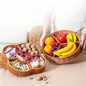 Cesta <span class=keywords><strong>de</strong></span> almacenamiento tejida <span class=keywords><strong>de</strong></span> fábrica, plato con compartimento, fruta, aperitivos <span class=keywords><strong>para</strong></span> el hogar, cesta <span class=keywords><strong>de</strong></span> comedor <span class=keywords><strong>para</strong></span> sala <span class=keywords><strong>de</strong></span> estar - Product Image 2
