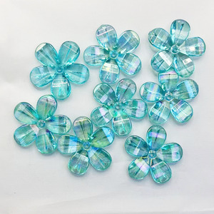 Acrylic Five Petal Flower Beads 30mm AB Color Transparent For Jewelry Making DIY Craft Bulk Loose Beads - Product Image 4