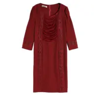 Women's Custom Embroidery Sequin Design Long Sleeve Dresses