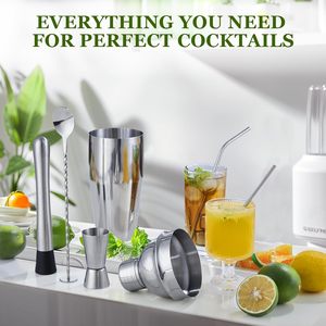 Professional Stainless Steel Luxury Barware Set with Customized Whiskey Accessories Sustainable Design Shaker Jigger Ice Tong - Product Image 5