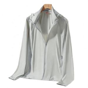 Vêtements de protection solaire d'été pour hommes UPF50, protection UV, en soie glacée, avec fermeture éclair, capuche amovible, respirants et rafraîchissants, pour la pêche - Product Image 5