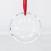 HDW Großhandel Kristallglas Blanko-Ornamente Kristall-Weihnachtsornamente Runde Glasornamente für Heimdekoration