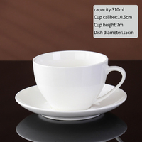 Ensembles de tasses à thé en porcelaine blanche de 80 ml, 150 ml, 200 ml, tasses à café en céramique avec logo personnalisé imprimé et soucoupes pour cadeau publicitaire