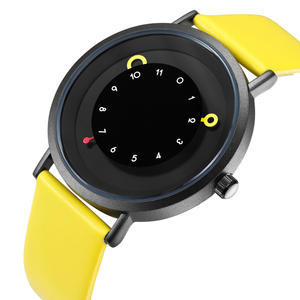 Reloj unisex minimalista con pantalla creativa de tres manecillas, caja delgada de 6,5 mm, resistente al agua hasta 3 ATM, correa de cuero PU, reloj de pulsera de cuarzo - Product Image 3