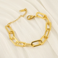 Bracelet à chaîne à fermoir tendance - Acier inoxydable - Bijoux tendance pour la Saint-Valentin et la fête des mères