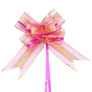 ริบบิ้นโบว์กลิตเตอร์ลายทางแนวตั้งขนาด 70 มม. สำหรับขายส่ง โบว์ดึงมือ ตกแต่งดอกไม้ ของขวัญคริสต์มาส บรรจุภัณฑ์ดอกไม้ ตกแต่งรถงานแต่ง - Product Image 4