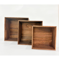Présentoirs en bois rustiques pour gâteaux et cupcakes, supports carrés pour aliments, caisses en bois pour présentation, décoration intérieure