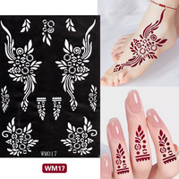 Nouveau pochoir de tatouage temporaire en PVC réutilisable personnalisé pour mariée, motif floral à l'aérographe, pour fête