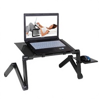 Offre Spéciale : Bureau Portable Ergonomique Pliable, Support pour Ordinateur Portable Réglable à 360 Degrés avec Tapis de Souris pour Lit, Canapé et Bureau
