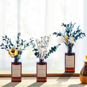 Aromaterapia sin <span class=keywords><strong>Fuego</strong></span>, Nueva Botella Cuadrada <span class=keywords><strong>de</strong></span> Boca Pequeña con Color Gradual Retro Simple, Decoración <span class=keywords><strong>de</strong></span> Fragancia para el Hogar Interior - Product Image 1