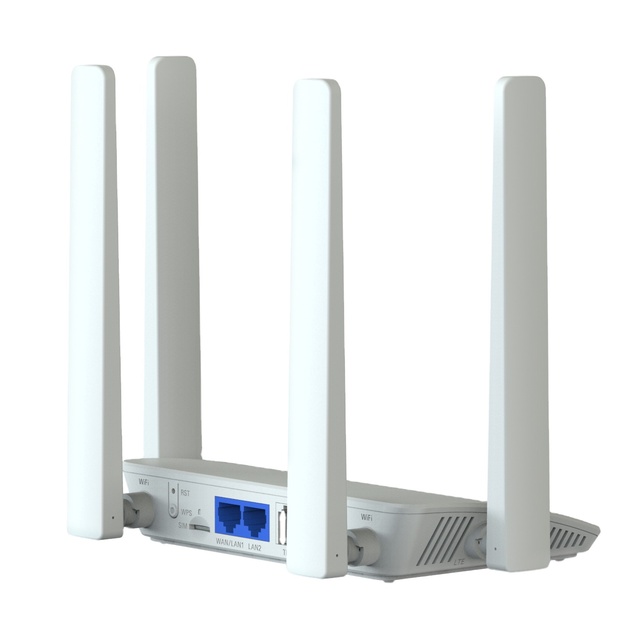 LTE Cat4 CPE 2 LTE external antennas 2 WiFi external antennas WebUI TR069 remote management FOTA VPN IPSec VPN PPTP L2TP WIFI4