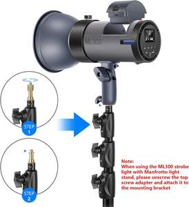 Flash de Estudio para Exteriores <span class=keywords><strong>NEEWER</strong></span> Q300 de 300 Ws y 2.4 G con Disparador Inalámbrico Compacto Q, Batería de Iones de Litio de 7800 mAh, Luz Estroboscópica - Product Image 4