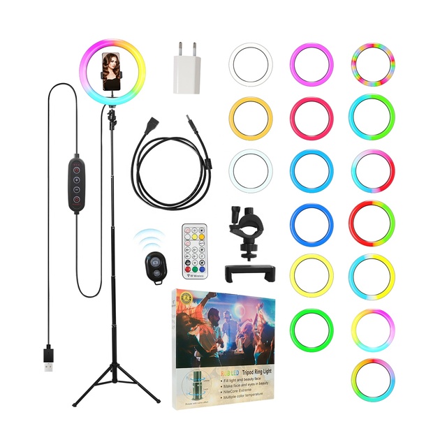 Wholesale Profissional Tripod Phone Holder Photography Lights Ring Lamp 12 Inch 360 Rgb Led Selfie Ring Light With Tripod Stand