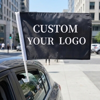 Drapeau de supporter personnalisé en polyester écologique et durable avec mât en acrylique léger pour événements sportifs et affichage automobile