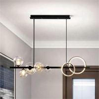 Lustre en verre sphérique multi-têtes au design créatif pour restaurant et bar, suspension originale pour café