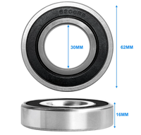 Rodamiento de Caja de Cambios de Motocicleta de Alta Precisión 6206 2RS, Rodamientos de Bolas de Ranura Profunda 30x62x16mm, Rodamiento de Acero Cromado 6206, Piezas de Automóvil