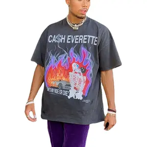 टी शर्ट थोक बड़े आकार कपास टी पतली नरम सांस लघु आस्तीन आकस्मिक के लिए ग्राफिक टी शर्ट पुरुषों