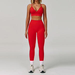 JY Seamless 4 pezzi di allenamento abiti V vita Scrunch pantaloncini Leggings reggiseno sportivo giacca Zip palestra Activewear <span class=keywords><strong>donne</strong></span> Yoga Set - Product Image 3