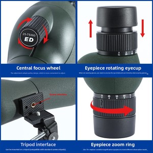 Jumelles monoculaires ED à tube unique, haute magnification, vision nocturne HD en basse lumière, qualité professionnelle, vente chaude pour le commerce extérieur - Product Image 3