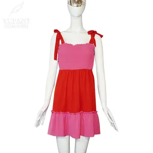 Mini vestido YuFan personalizado de gasa con volantes, sin mangas, bonitos vestidos informales para mujer, ropa de alta calidad para mujer