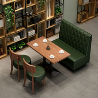 2024 sièges de cabines en cuir de style industriel populaires et tables en bois massif ensemble de chaises pour restaurant