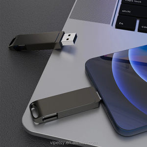 Clé USB Métallique Grande Capacité 2-en-1 Double USB 8 Go 16 Go 32 Go 64 Go 128 Go 256 Go 512 Go USB2.0 Vitesse Mobile Métallique – Vente en Gros - Product Image 4