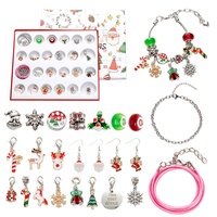 Accessoires de bracelet créatifs DIY pour enfants, best-seller, boîte surprise de Noël à 24 compartiments, ensemble en alliage argenté