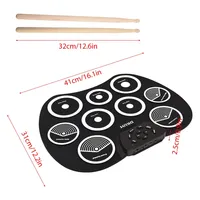 Ensemble de batterie électronique portable tambour roulé à la main 9-pad Interface MIDI prend en charge les jeux DTX ensemble de batterie cadeaux avec pédales de baguettes