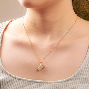 Pendentif de gâteau mignon, bijoux hip Hop plaqué or argent Sterling 925 VVS D couleur Moissanite diamant pendentif collier - Product Image 4