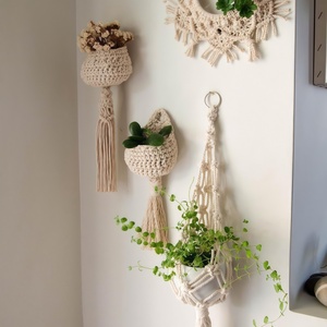 Tapiz de Pared de Macramé Bohemio Hecho a Mano, Arte de Pared Tejido de Algodón con Borlas, Adornos Decorativos para Sala de Estar, Estilo Hogareño - Product Image 1