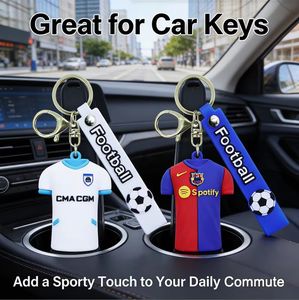 Porte-clés mousqueton transfrontalier en PVC, moulé par injection, en forme <span class=keywords><strong>de</strong></span> ballon <span class=keywords><strong>de</strong></span> football, article promotionnel pour fans, petit cadeau, fabriqué en Chine pour sac - Product Image 3