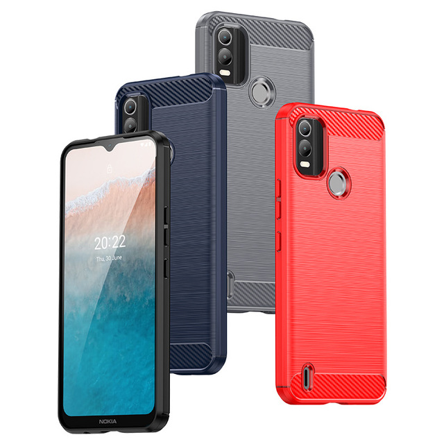 Durable Brushed Grain TPU Rubber Back Cover Case for Nokia C21 Plus G21 X30 G50