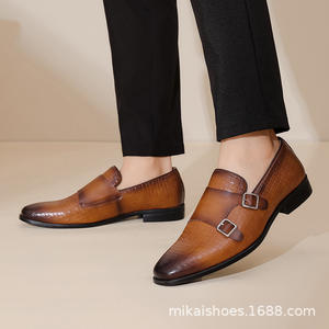 Chaussures habillées pour homme en cuir véritable fait main, chaussures de mariage formelles, cuir de vachette pleine fleur, lacets, respirantes, antidérapantes, légères, sculptées - Product Image 5