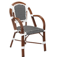 Chaise d'extérieur en rotin au design moderne, restaurant, bistrot français, Offre Spéciale résistant aux UV par tous les temps pour la cuisine